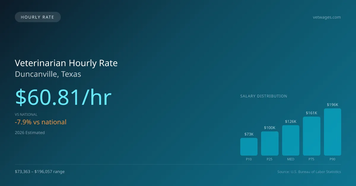Veterinarian Hourly Rate in Duncanville, TX — 2026 est., based on 2025 BLS